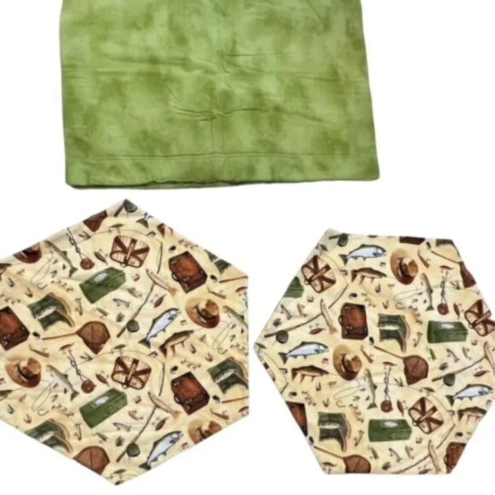 SALE!! 2 for $15 Kitchen Dining Placemats Fishing‎ Theme Set of 4